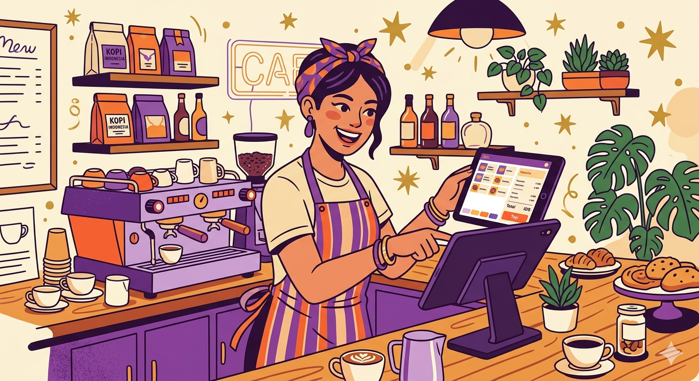 Barista menggunakan Simplio POS
